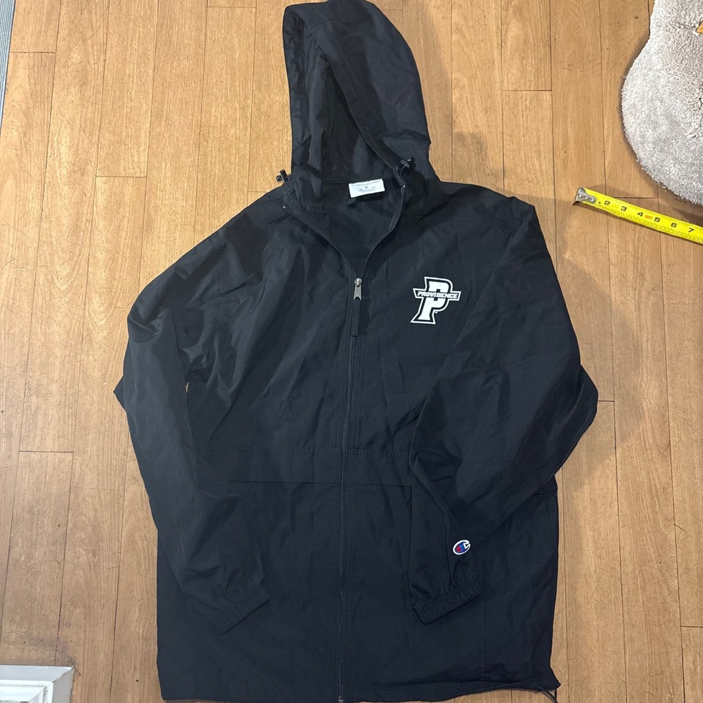 Champion Providence College Friars Windbreaker Jacket Black Mens Medium Full Zip